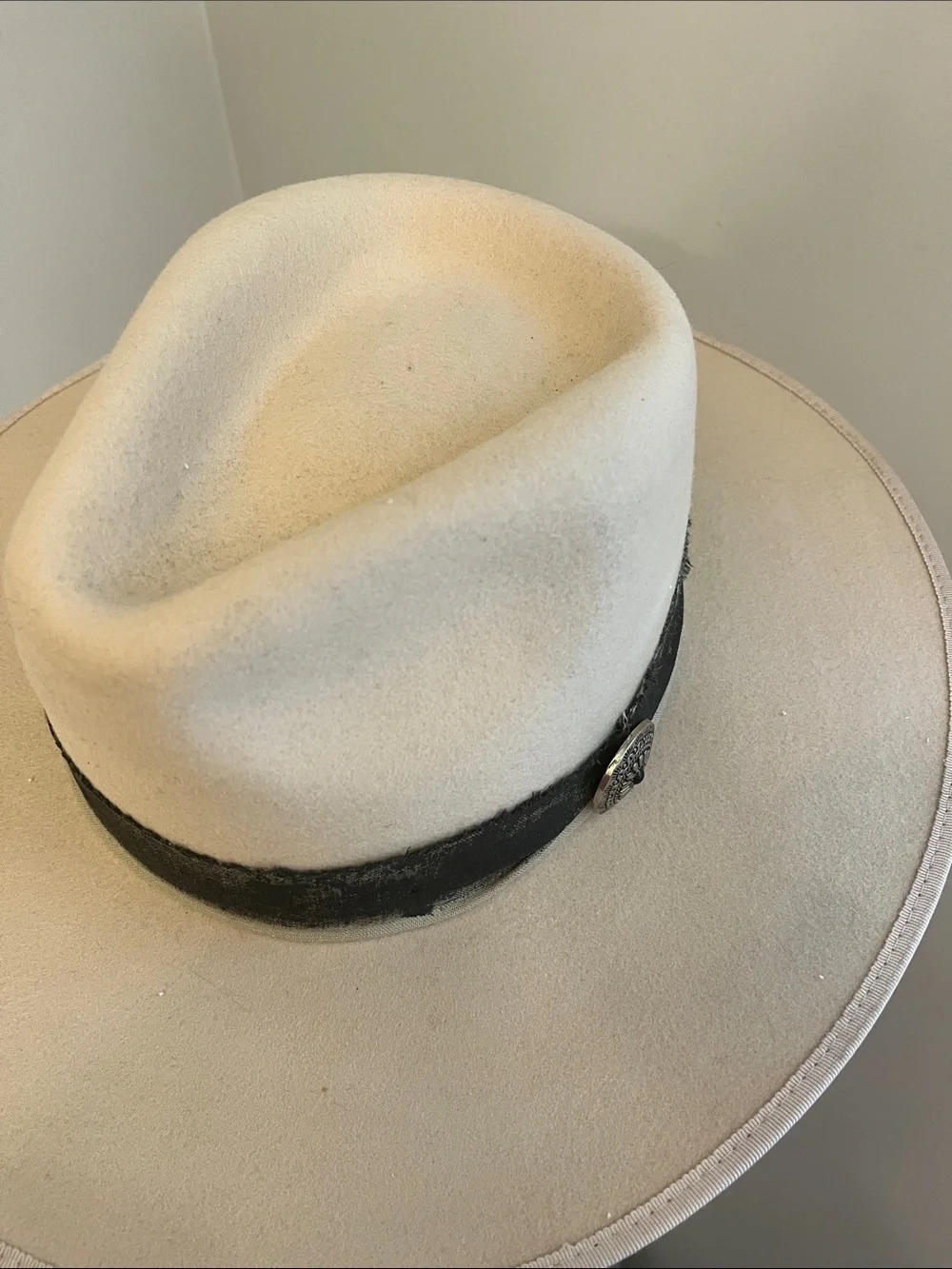 Wyeth Cream Felt Rancher Hat with Black Band